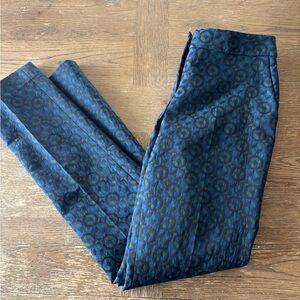 Boden Blue and Green Patterned Straight Leg Pants